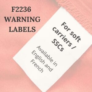F2236 Warning Labels for Soft Structured Carriers - 20 labels