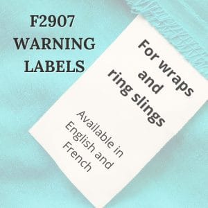 F2907 Warning labels for baby wraps and ring slings - bundles of 20 labels