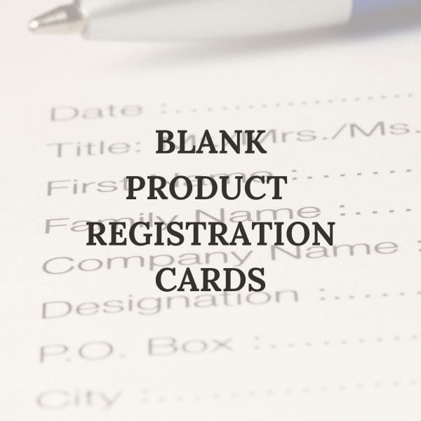 Product Registration Cards
