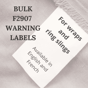 BULK F2907 Warning labels for ring slings and wraps (English) - bundles of 500 labels