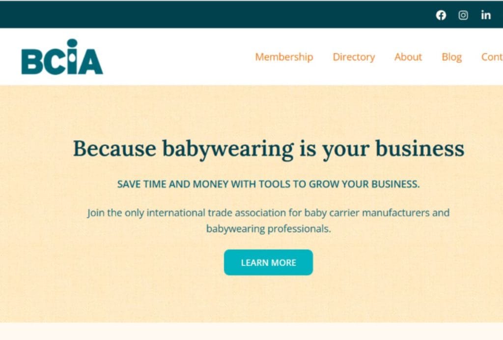 Screenshot of the new BCIA website above the fold.